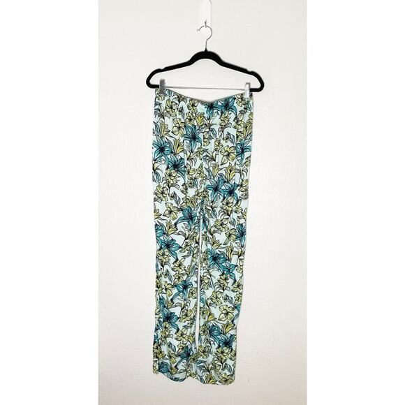 Beach Riot Women's Blue Lagoon Beach Pants Floral Flowy Fabric Wide Leg NWT - Picture 3 of 7